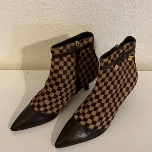 Vintage Fur/Leather Louis Vuitton Booties